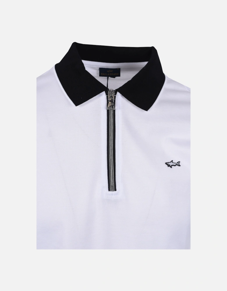 Paul And Shark Half Zip Polo Shirt White