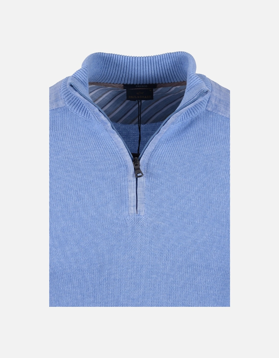 Paul And Shark Cotton Half Zip Light Blue