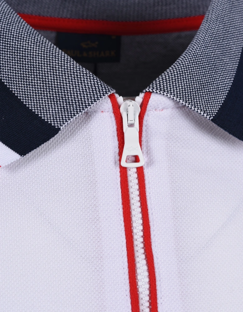 Paul And Shark Half Zip Polo Shirt White