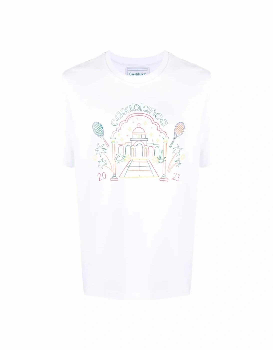 Rainbow Crayon Temple Printed T-Shirt in White, 6 of 5