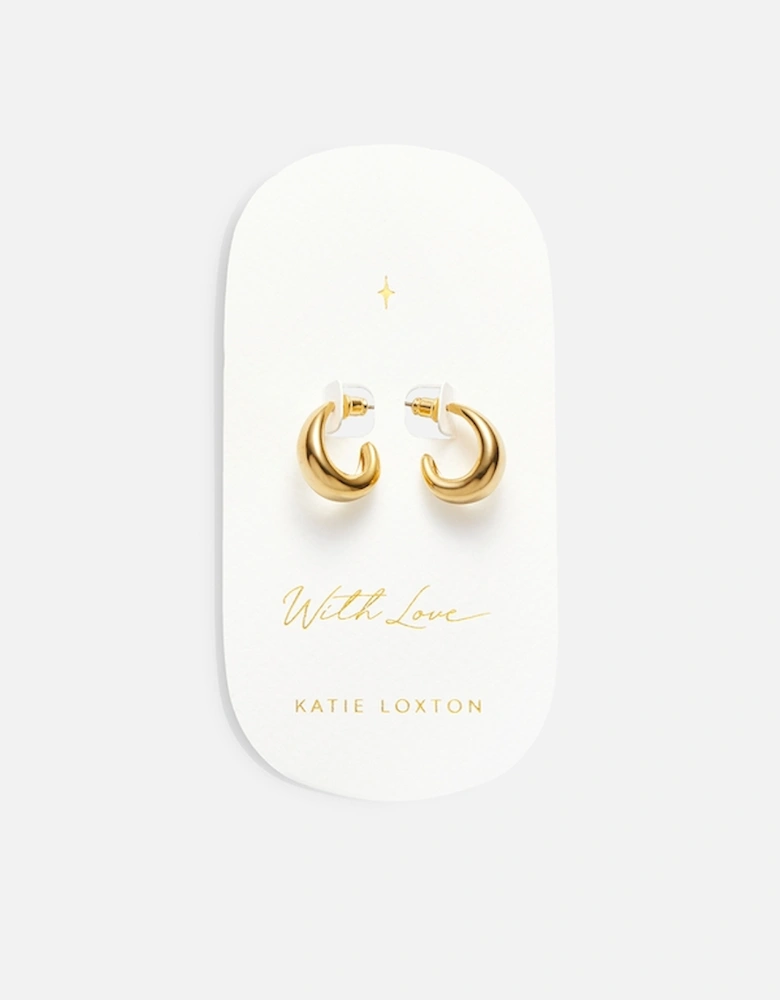 With Love Signet 18-Karat Gold-Plated Hoop Earrings