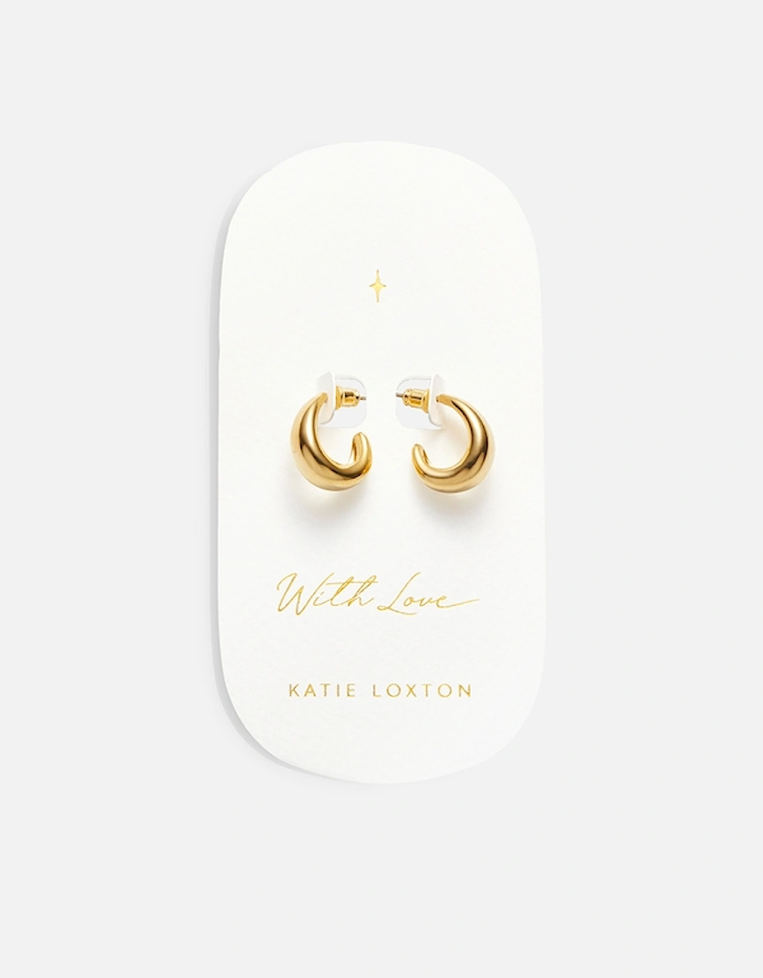 With Love Signet 18-Karat Gold-Plated Hoop Earrings, 2 of 1