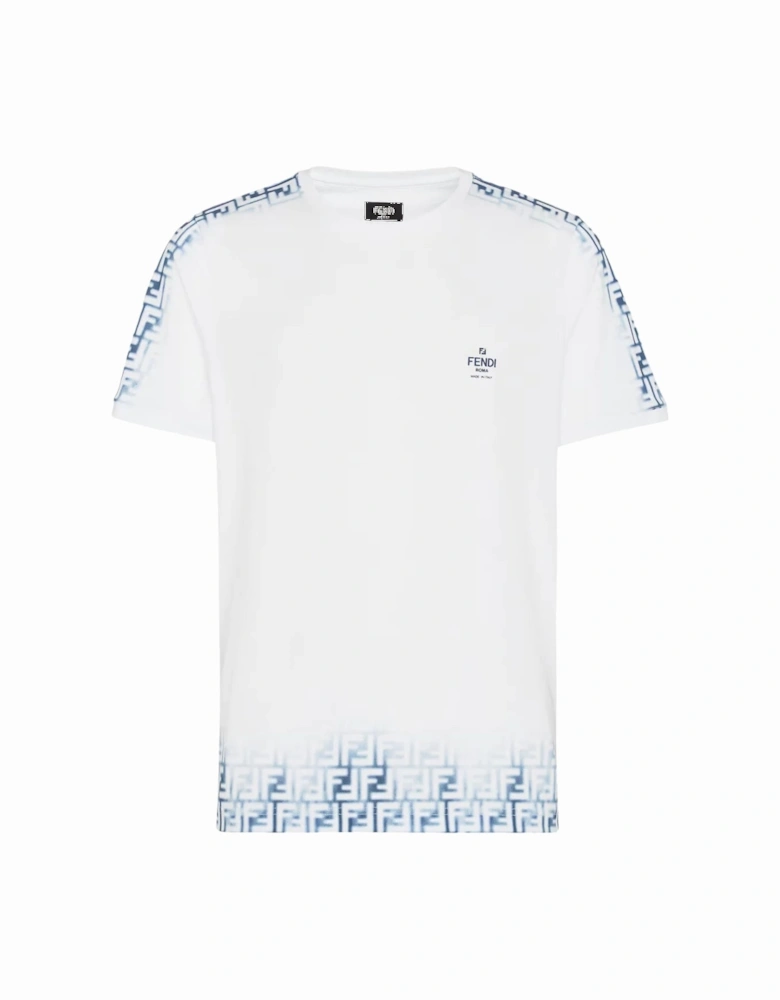 FF Monogram Faded Print Avio T-Shirt in White
