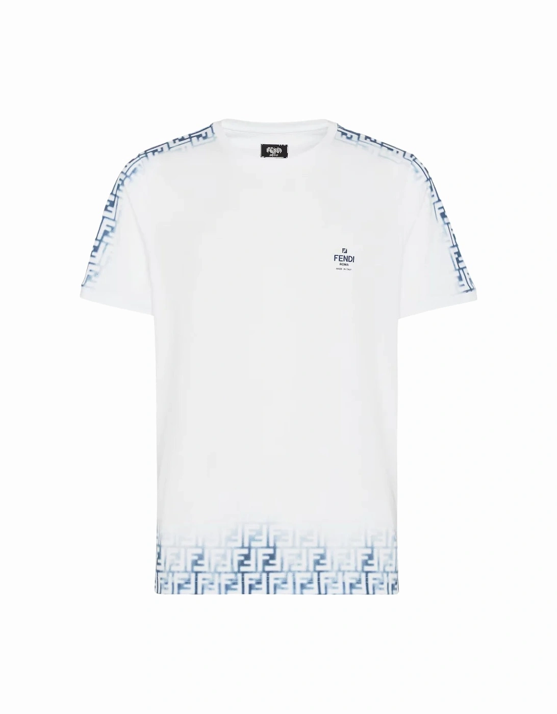 FF Monogram Faded Print Avio T-Shirt in White, 4 of 3