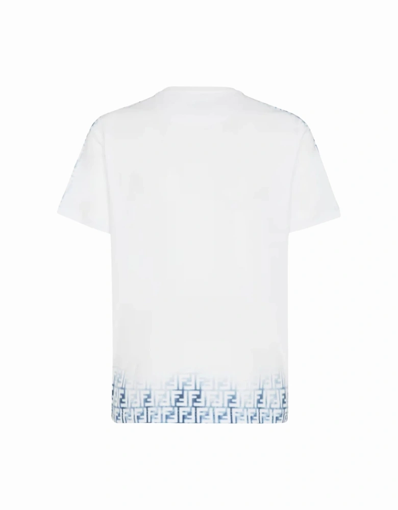 FF Monogram Faded Print Avio T-Shirt in White