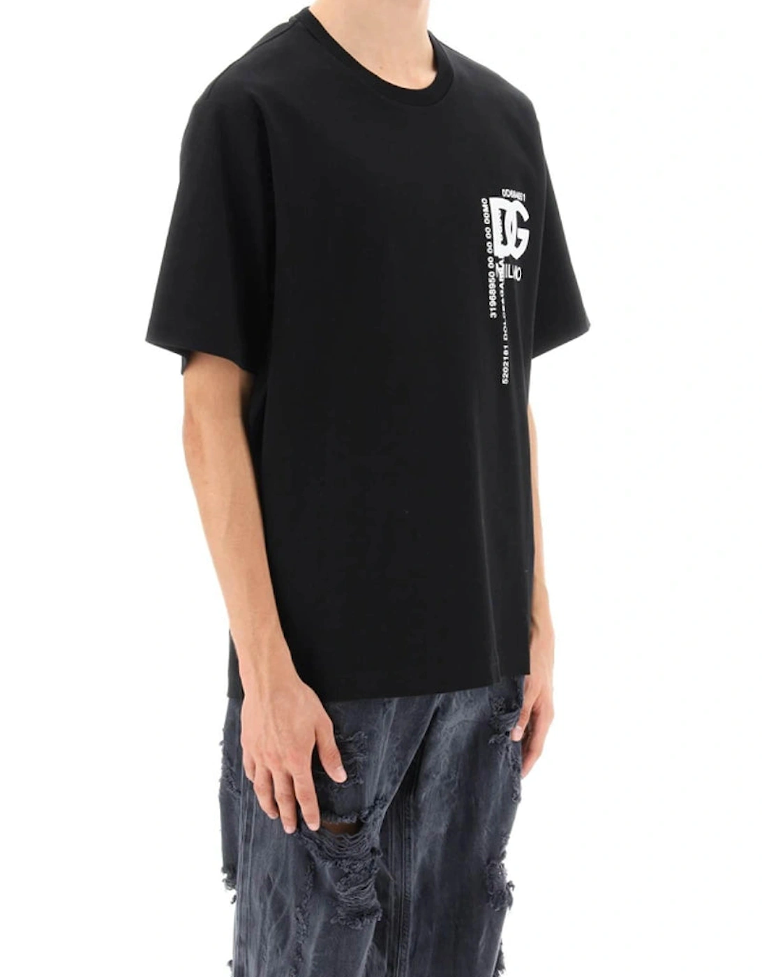 DG Logo Embroidery and Prints T-Shirt in Black