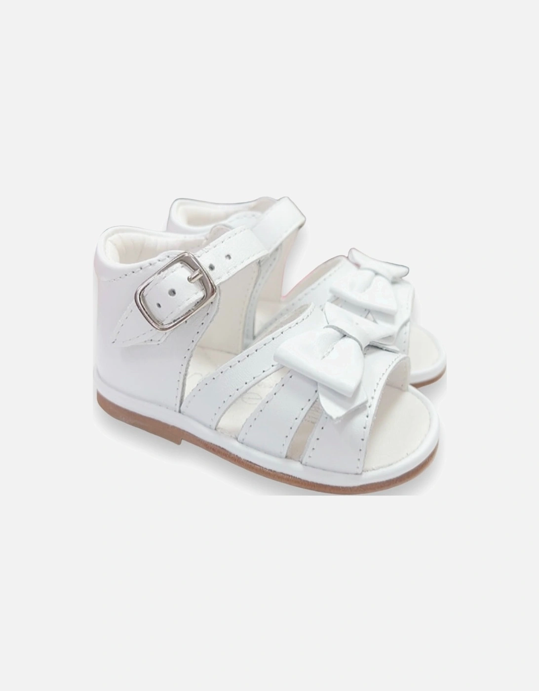 White Leather Olivia Sandals, 4 of 3