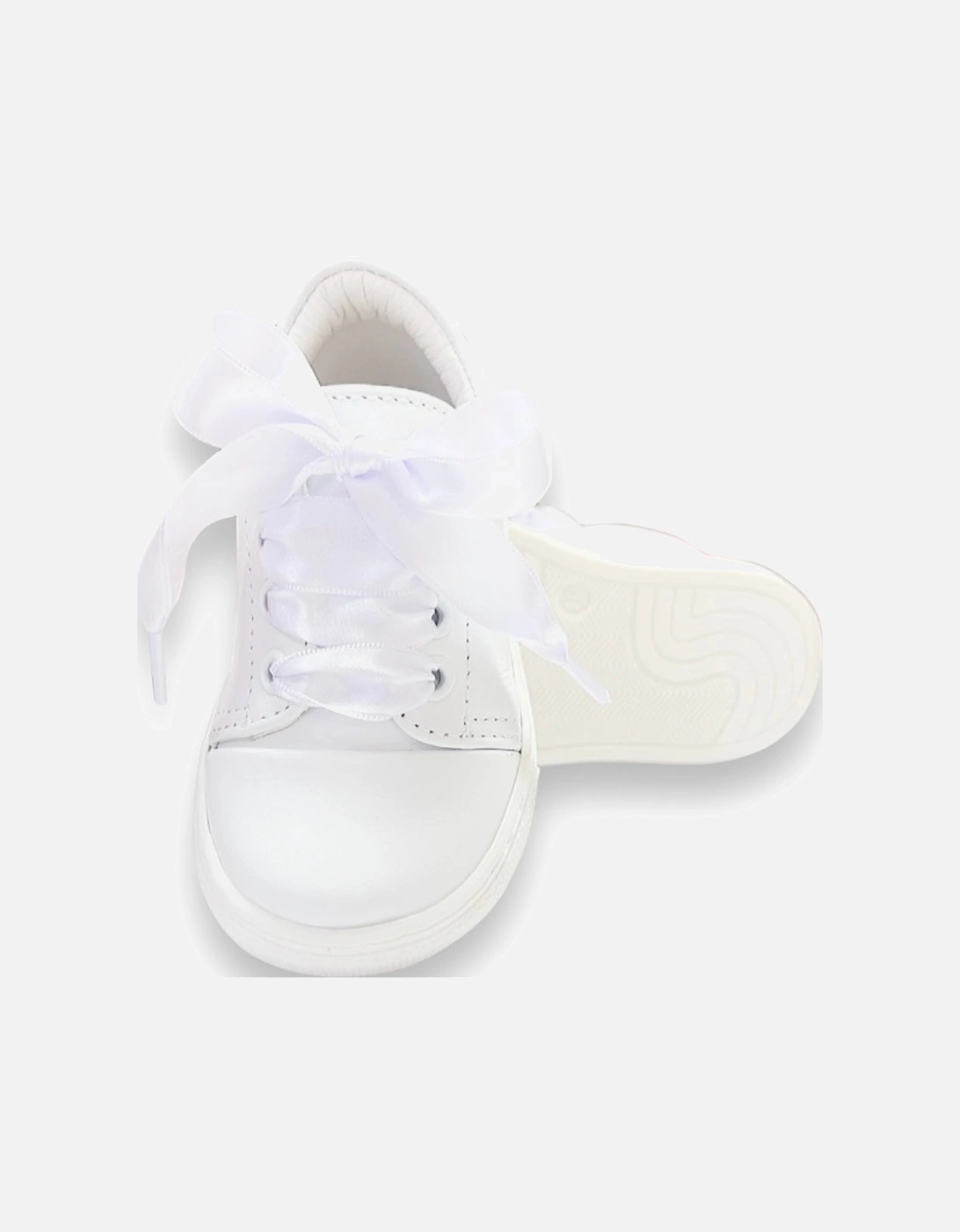 White Leather Santiago Ribbon Trainers