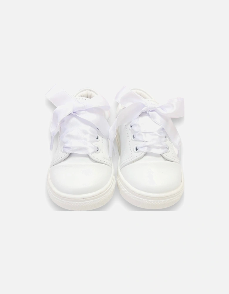 White Leather Santiago Ribbon Trainers