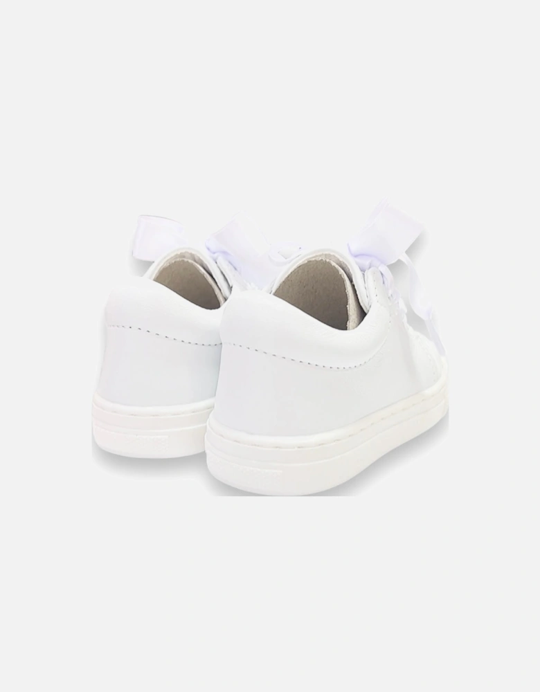 White Leather Santiago Ribbon Trainers