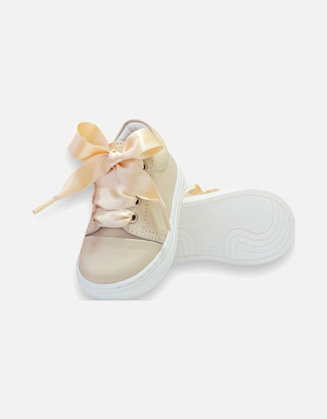 Nude Leather Santiago Ribbon Trainers