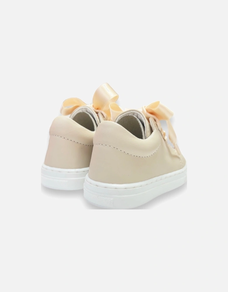 Nude Leather Santiago Ribbon Trainers