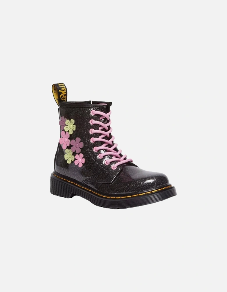 Dr. Martens Youths Gradient Glitter Boots (Black/Pink)
