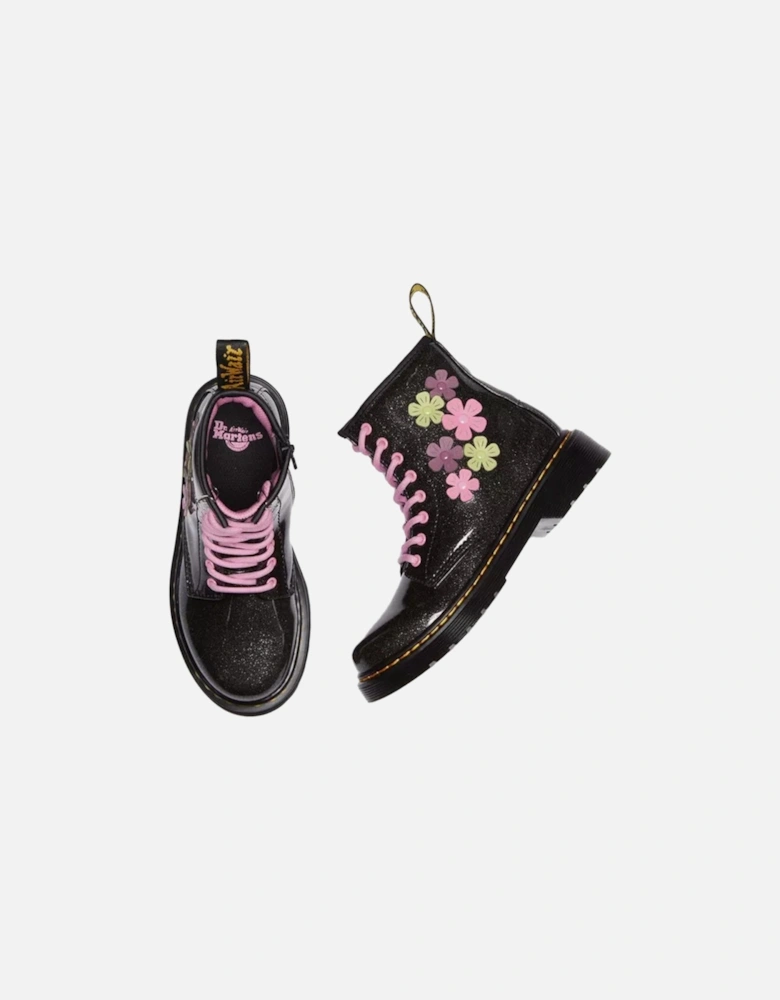 Dr. Martens Juniors Gradient Glitter Boots (Black/Pink)