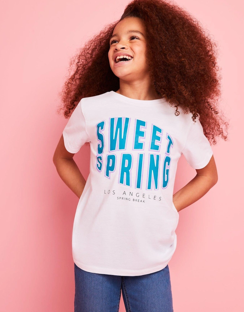 Girls Sweet Spring Short Sleeve T-shirt - Multi