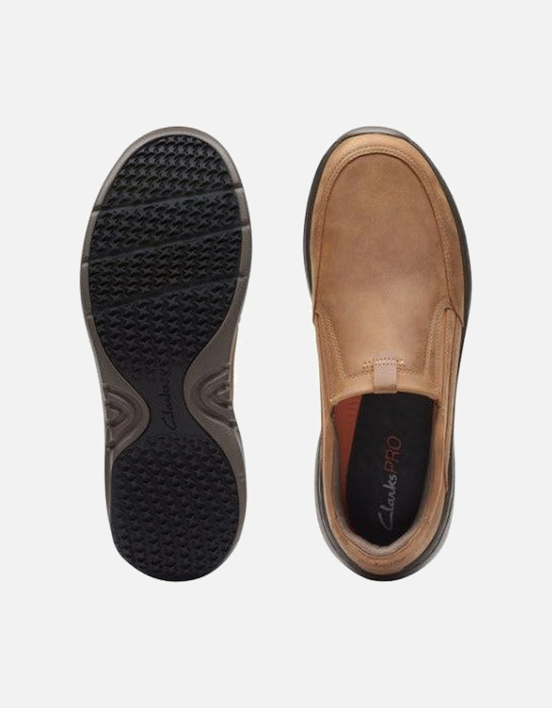 Mens slip on shoe Clarkspro Step in Beeswax Leather