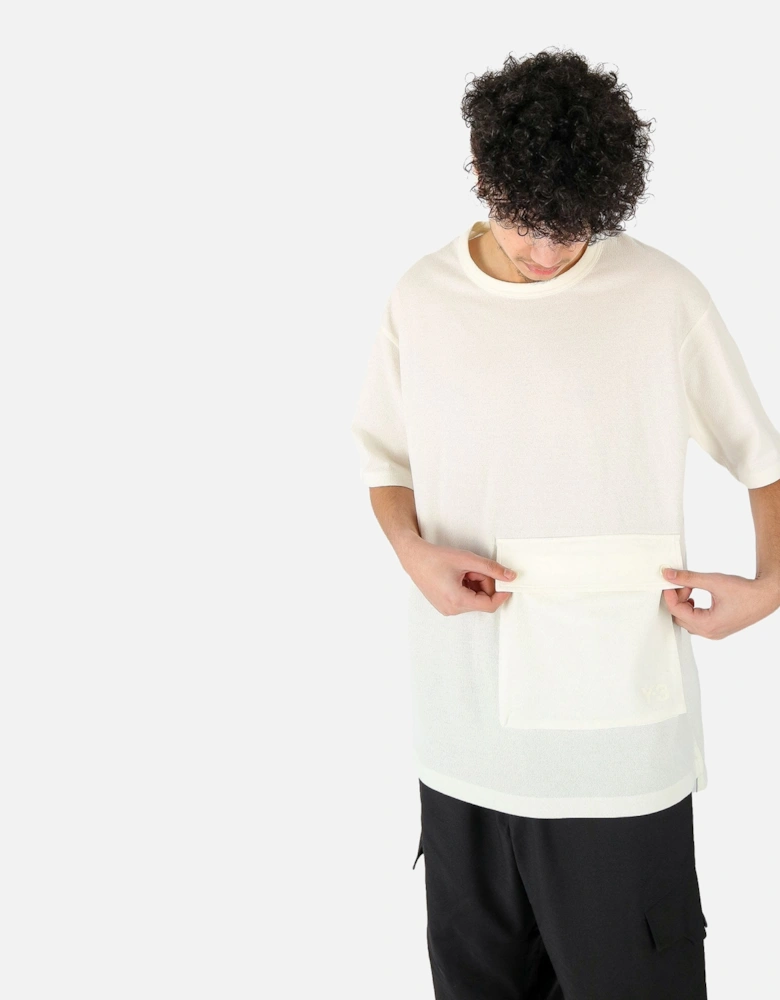 Oversized Pocket White Tee