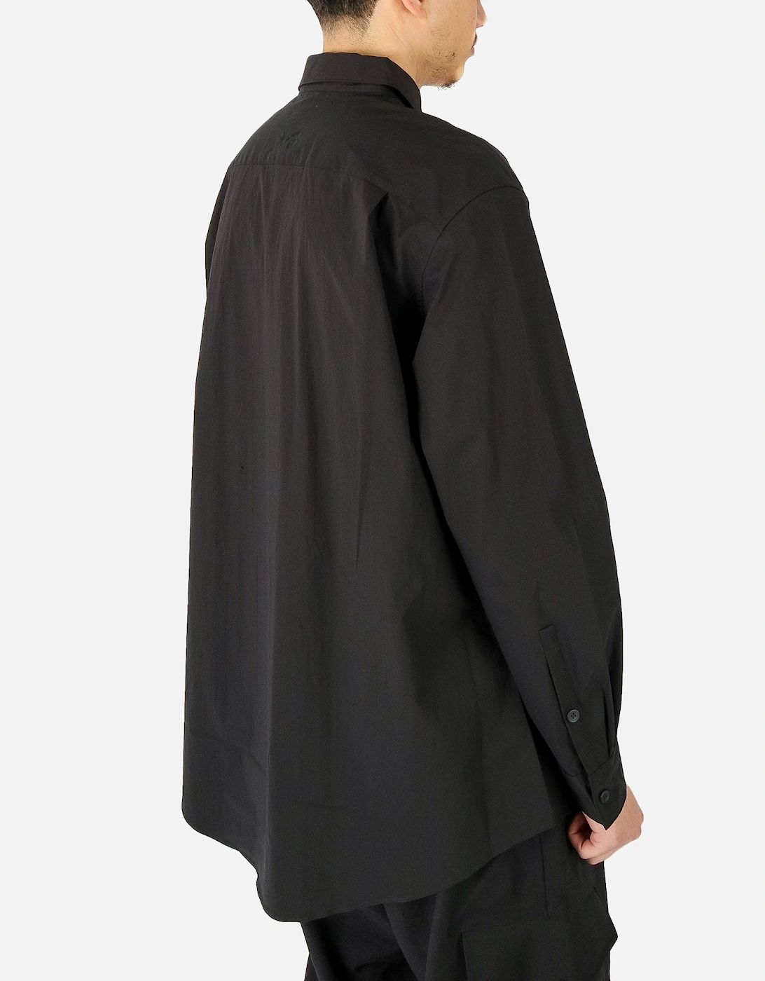 Pocket Detail Oversized Black Shirt