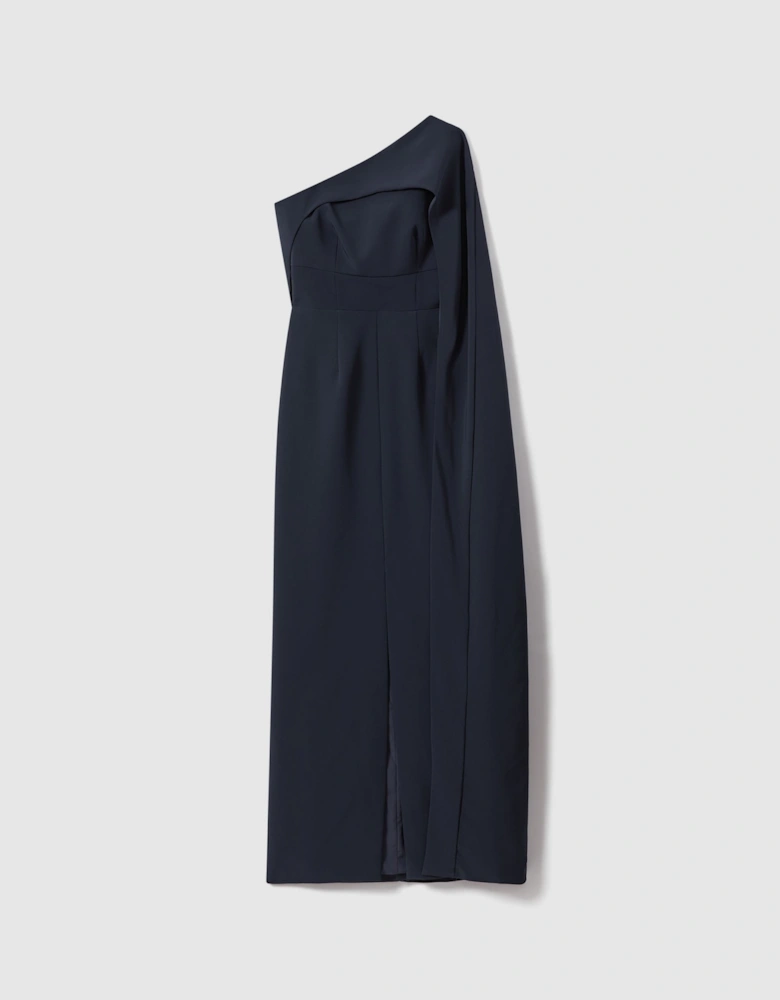 Halston Off-The-Shoulder Cape Maxi Dress