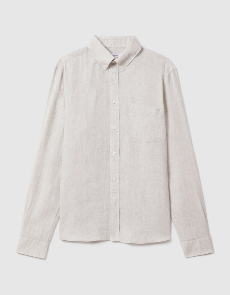 Linen Button-Down Collar Shirt