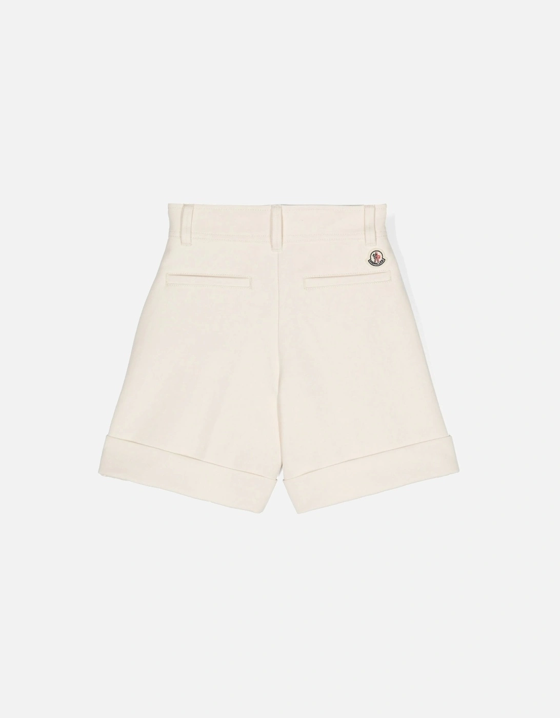Kids Fold Cotton Shorts Beige