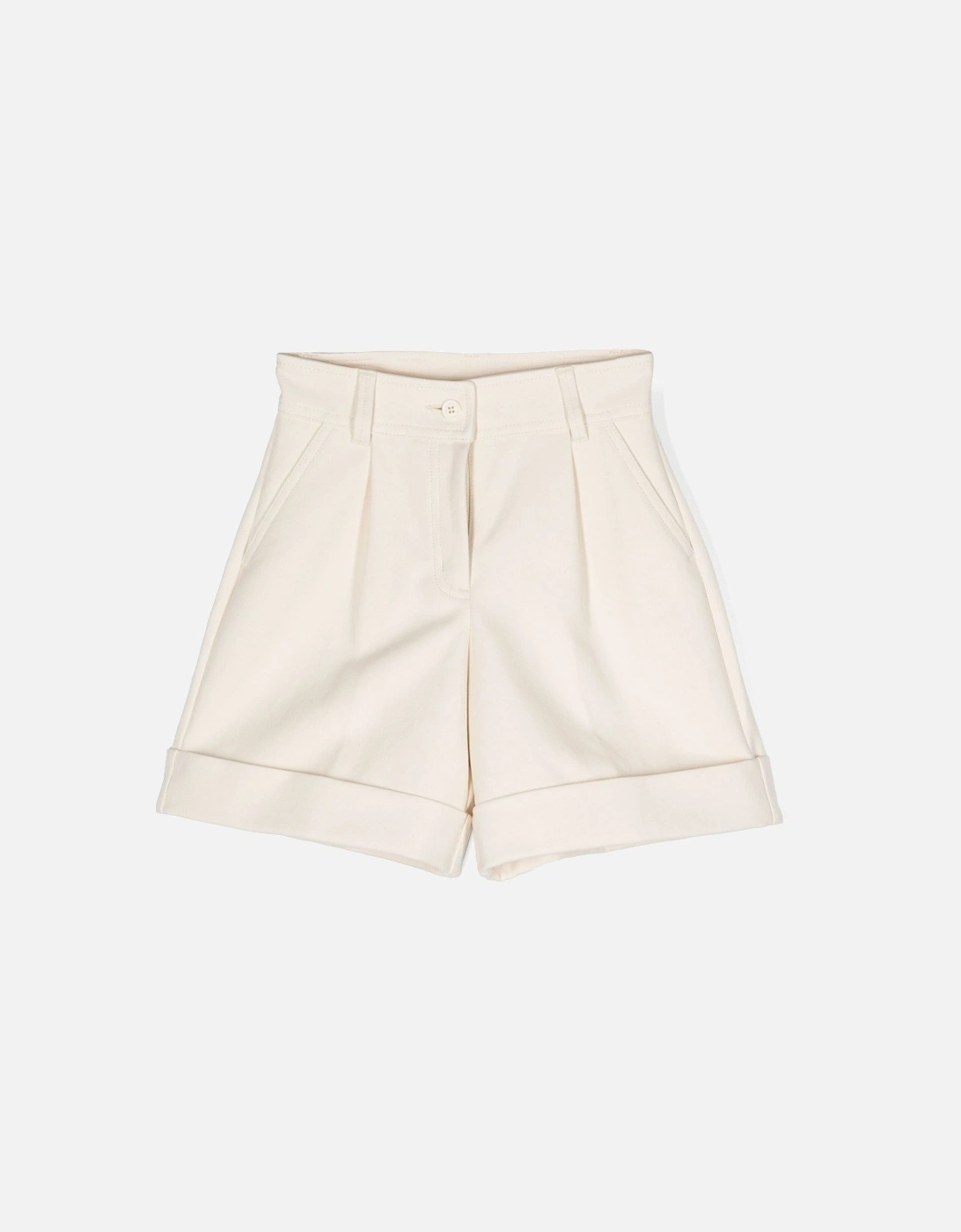 Kids Fold Cotton Shorts Beige, 5 of 4