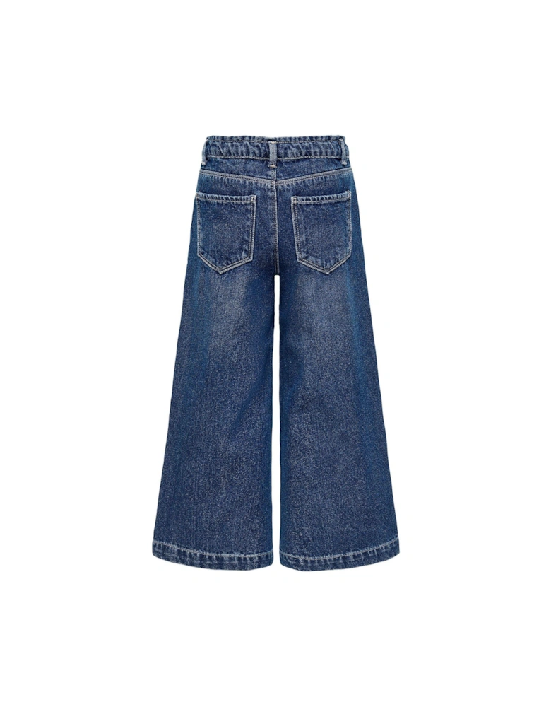 Girls Comet Wide Leg Jeans - Dark Blue Denim
