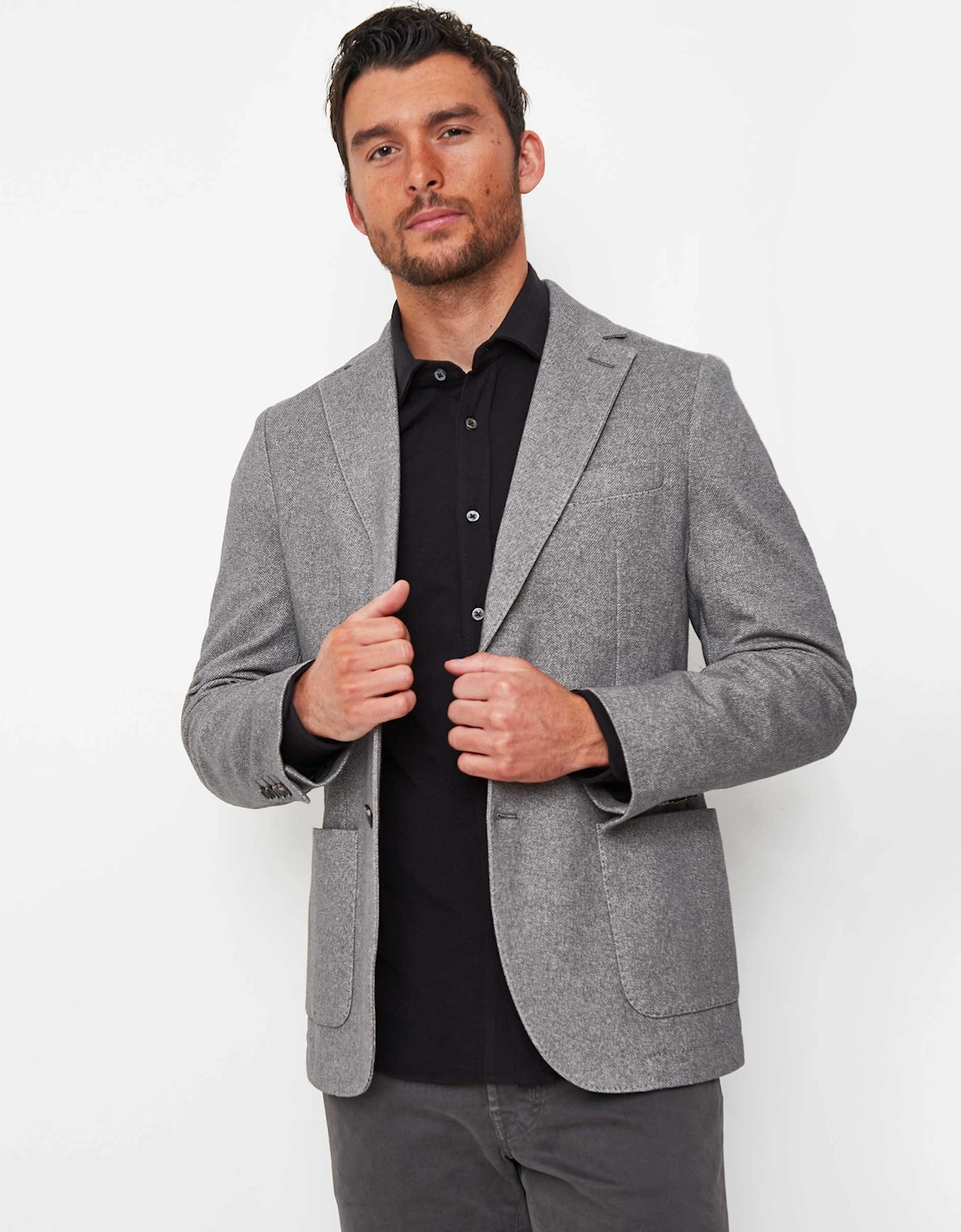 Slim Fit Herringbone Jacket