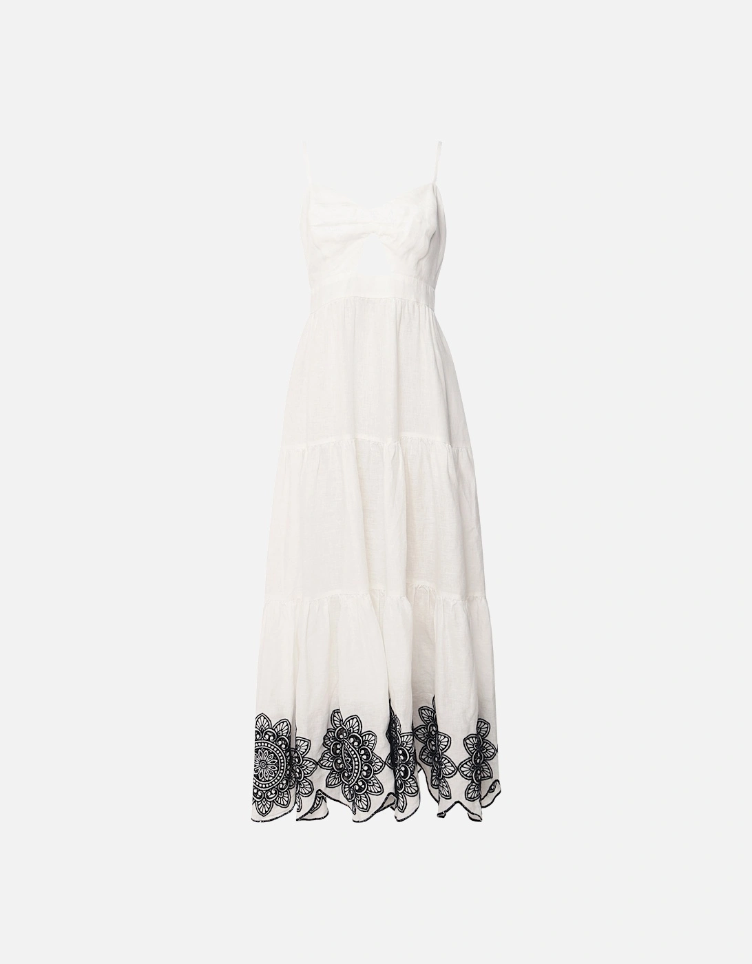 Linen Daisy Cutout Embroidered Dress, 5 of 4