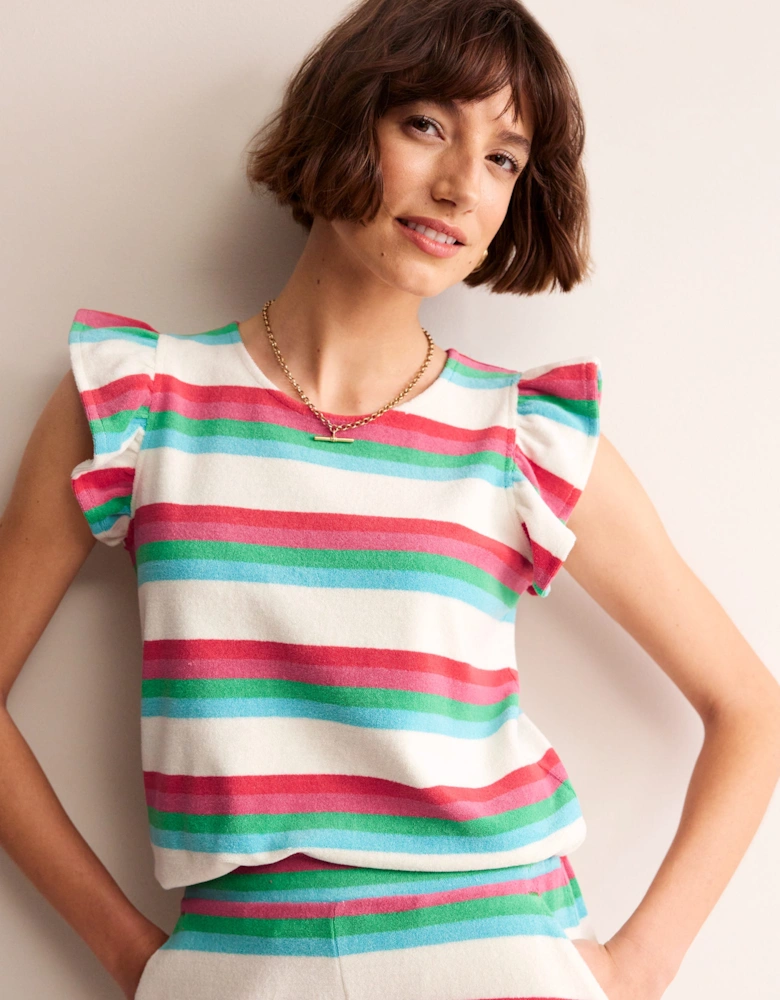 Towelling Frilled T-Shirt