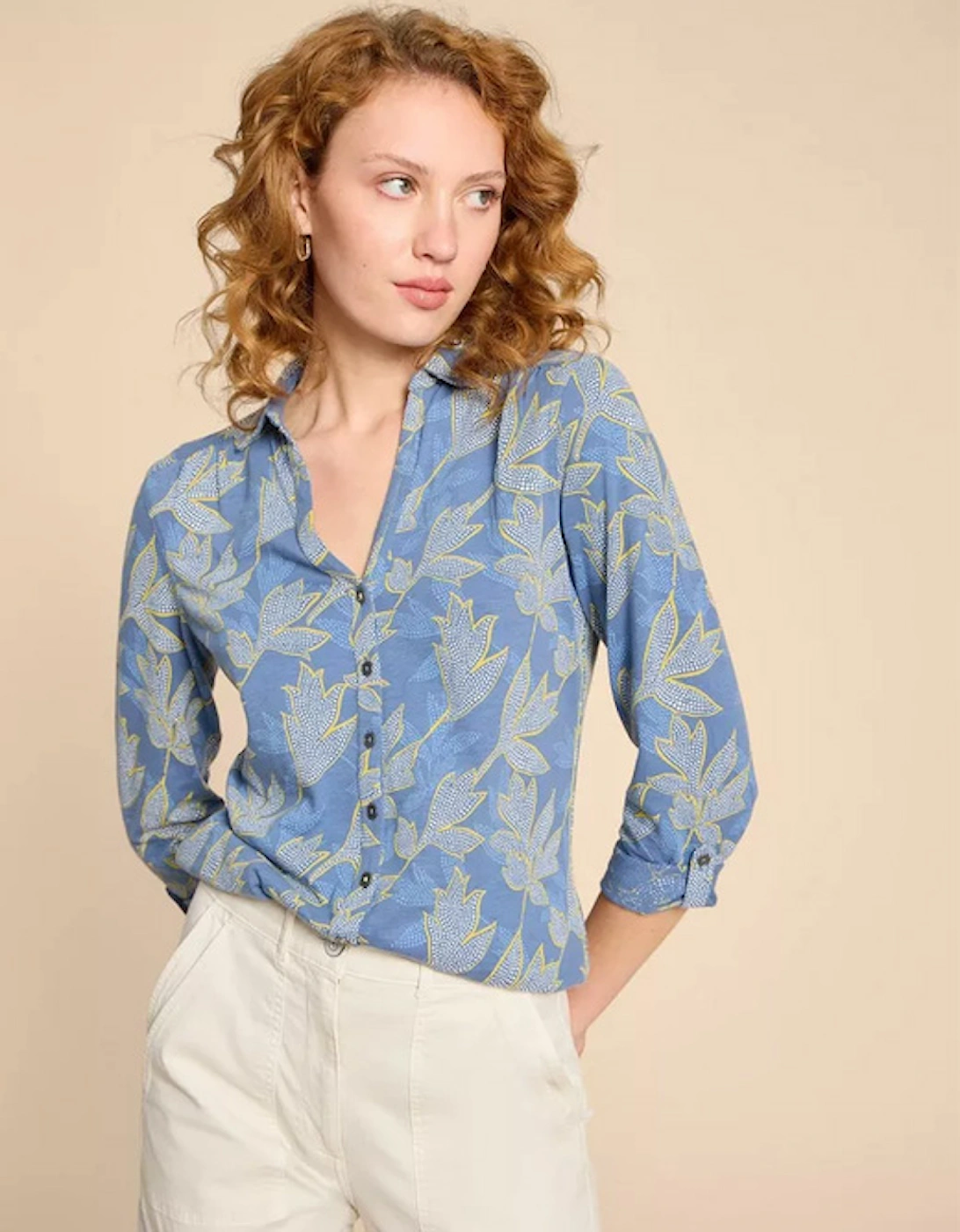 Women's Annie Jersey Shirt Regular Blue Multi, 8 of 7