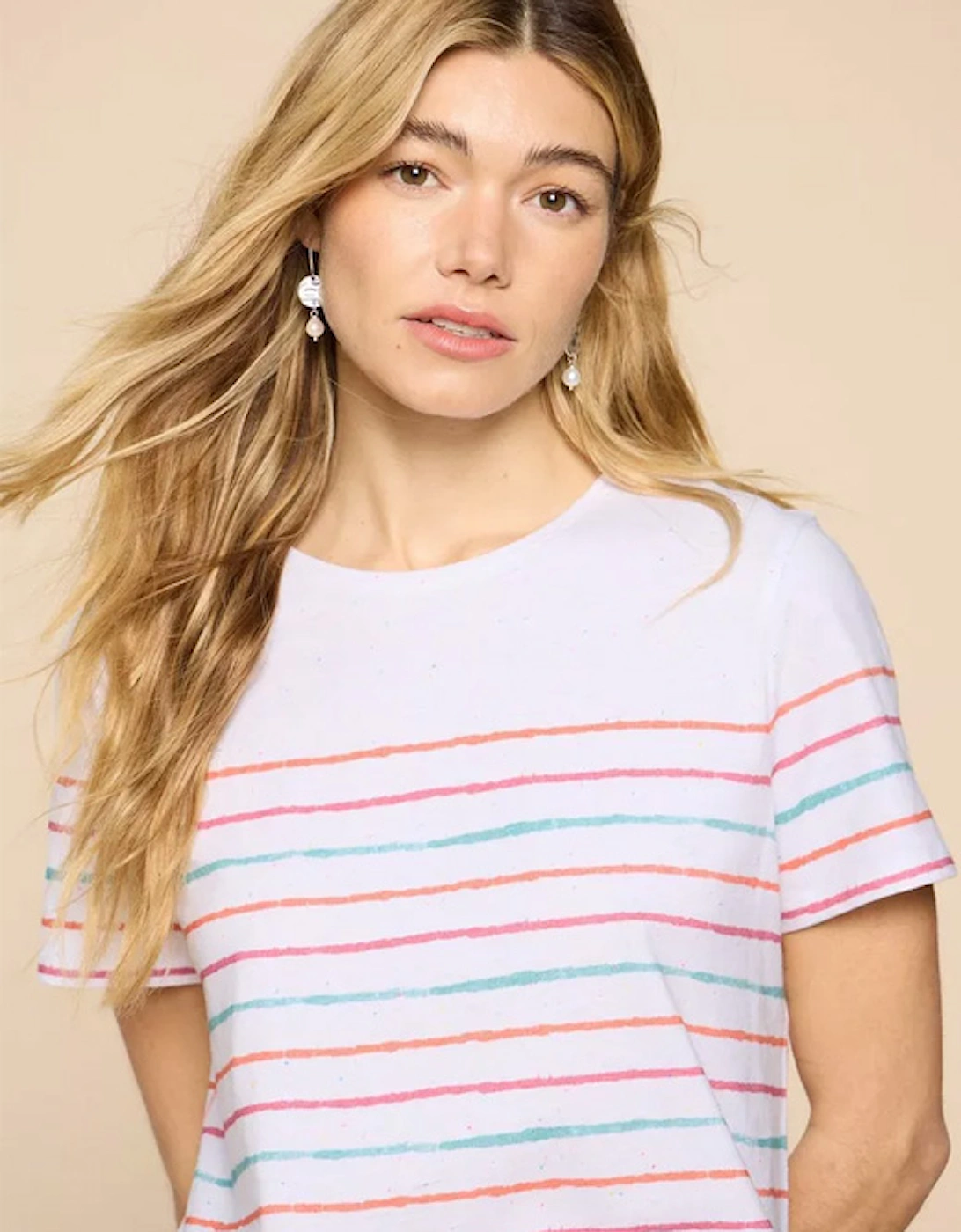 Women's Abbie Stripe Tee Ivory Multi