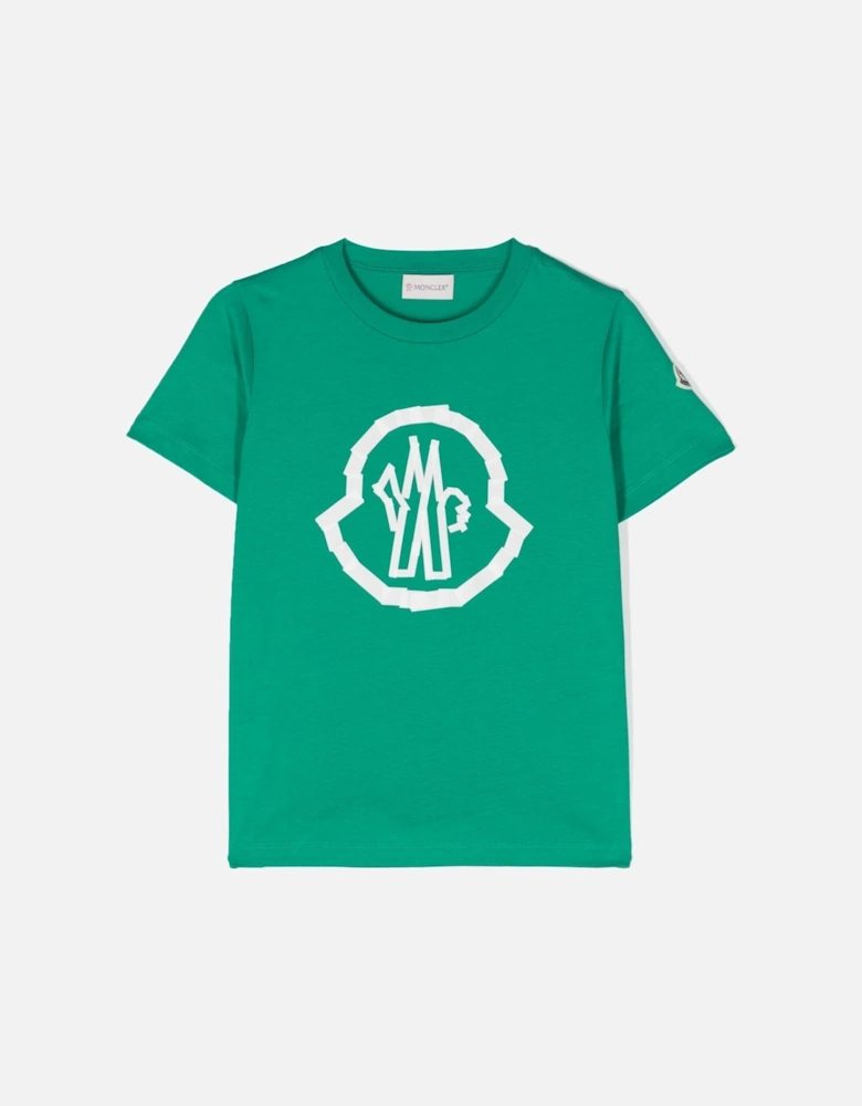 Kids Over Size Logo T-shirt Green
