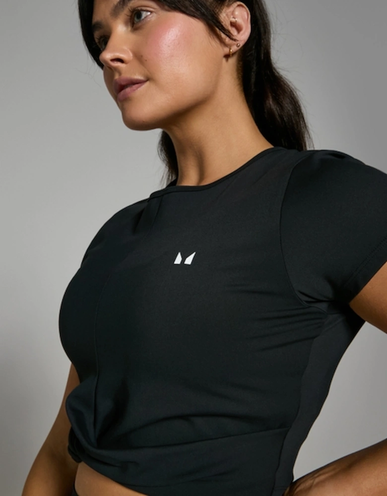Women's Power Short Sleeve Crop Top - Black