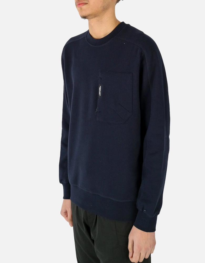 Minvera Zip Pocket Navy Sweatshirt
