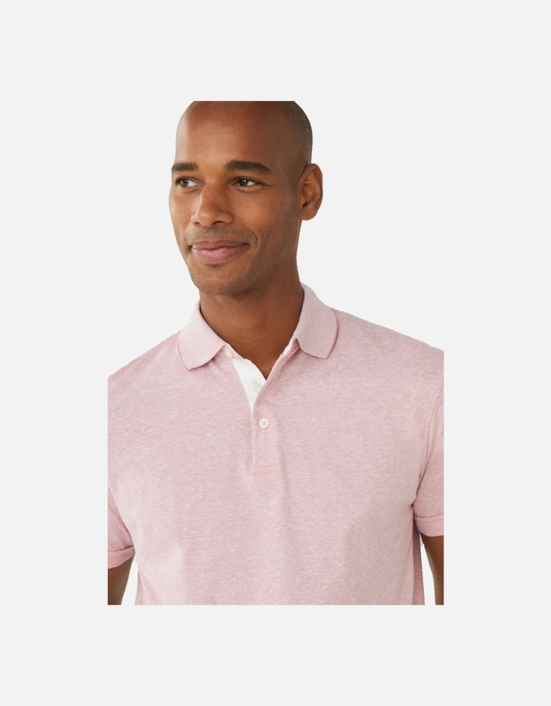 Cotton Linen Filafil Polo Shirt Pink