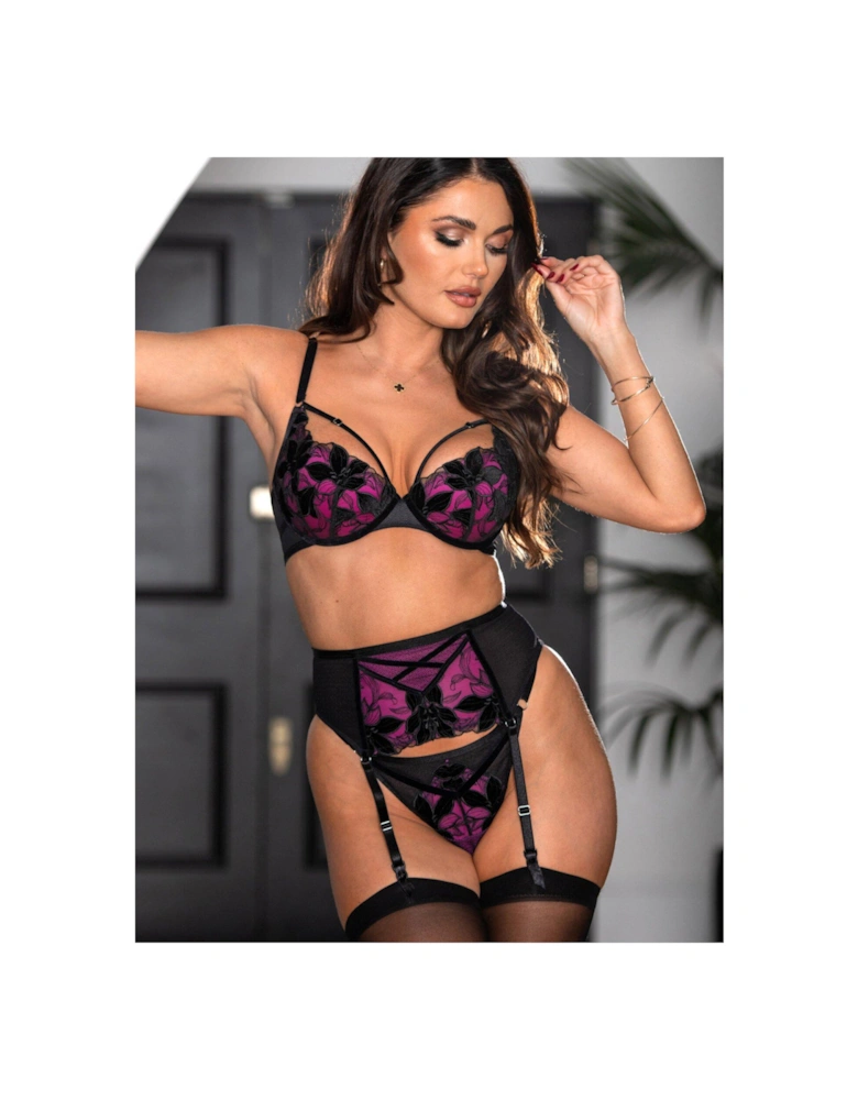 Pour Moi Icon Deep Suspender - Black/Multi