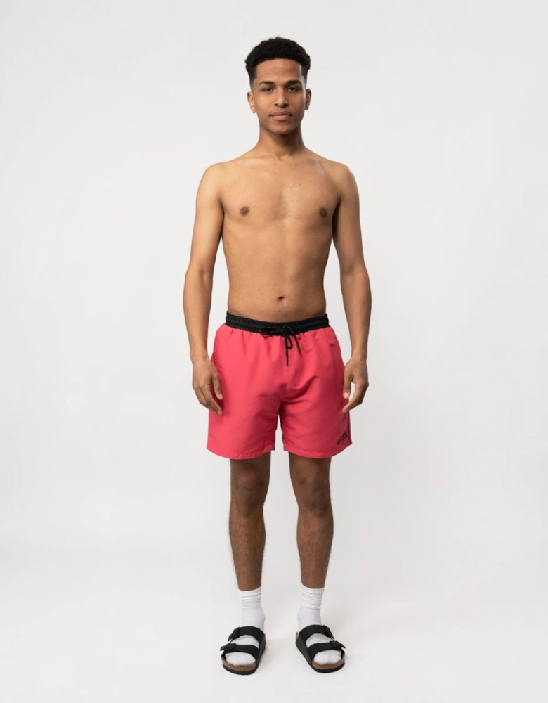 Orange Starfish Mens Quick-Dry Swim Shorts with Contrast Details