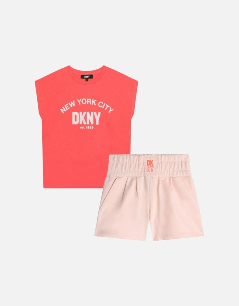 CORAL & PINK SHORTS SET