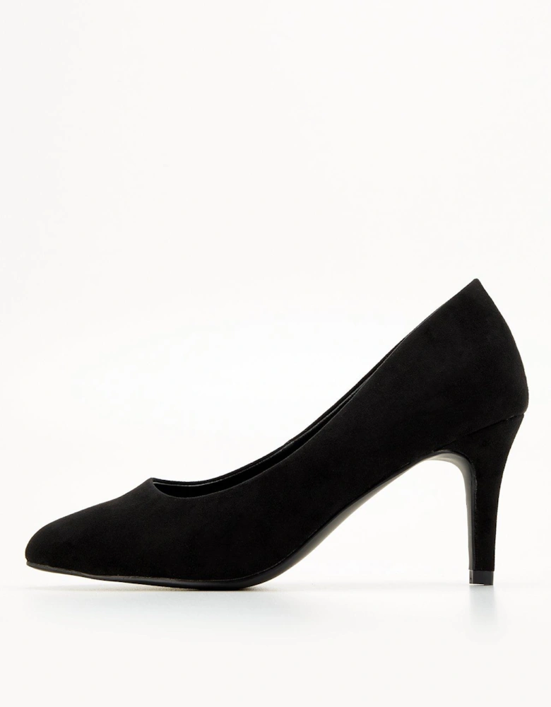 Heel Court Shoe - Black