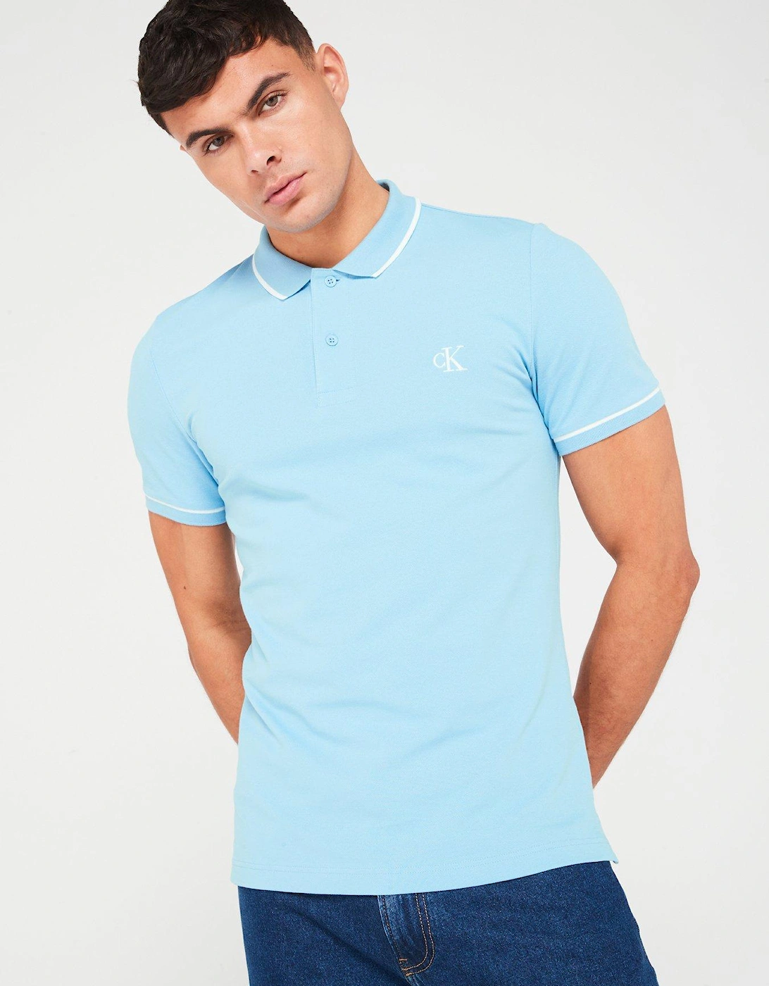 Tipping Slim Polo Shirt - Blue, 5 of 4