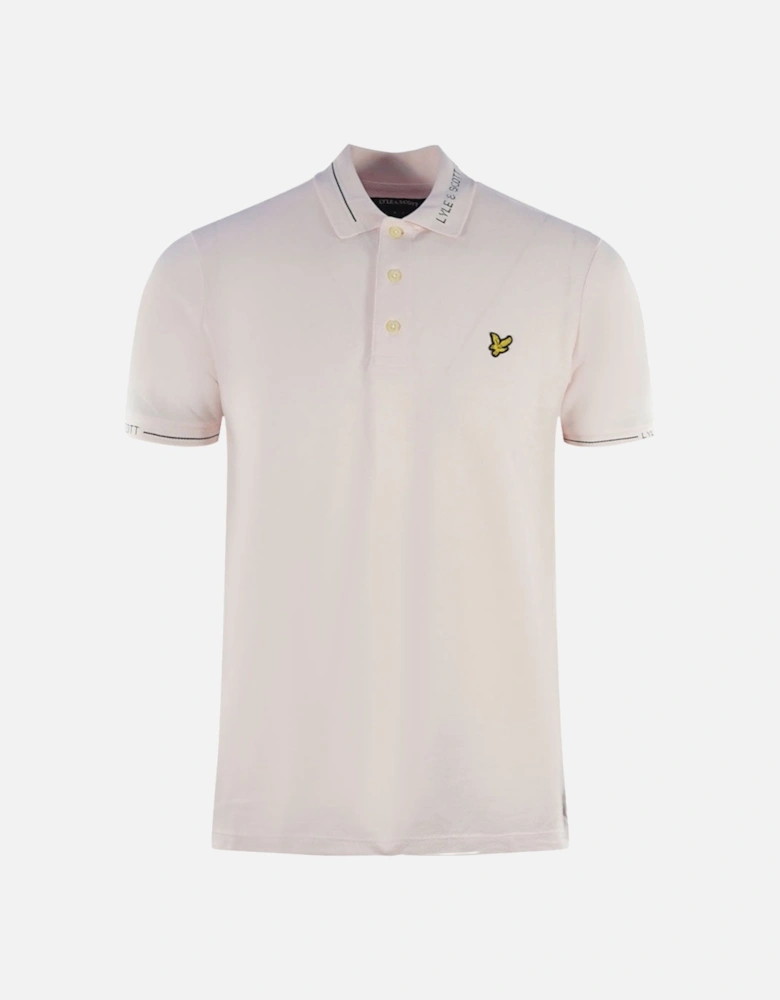 Lyle & Scott Branded Collar Stonewash Pink Polo Shirt