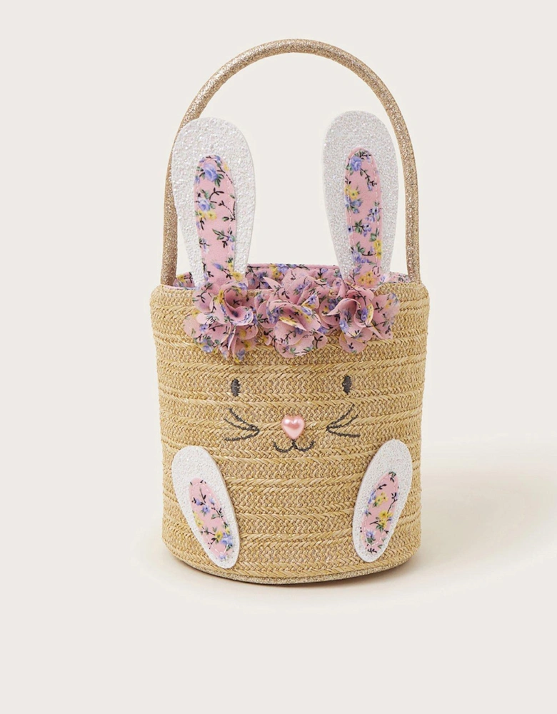 Girls Ditsy Bunny Basket - Multi