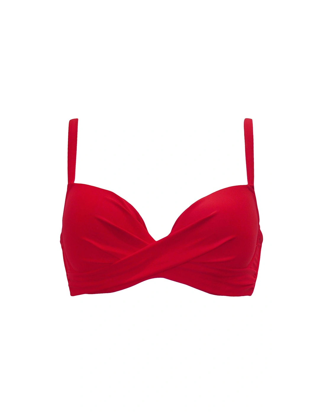 Free Spirit Lightly Padded Underwired Twist Front Bikini Top - Red, 2 of 1