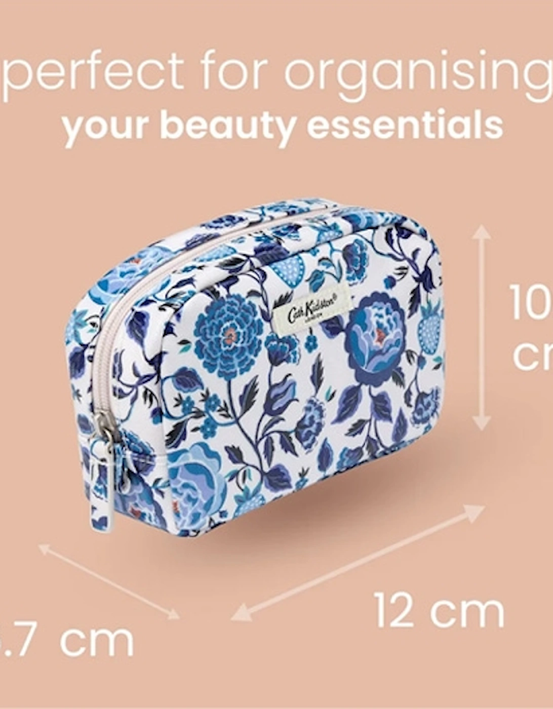 Make Up Bag with Mirror Navy Carnation