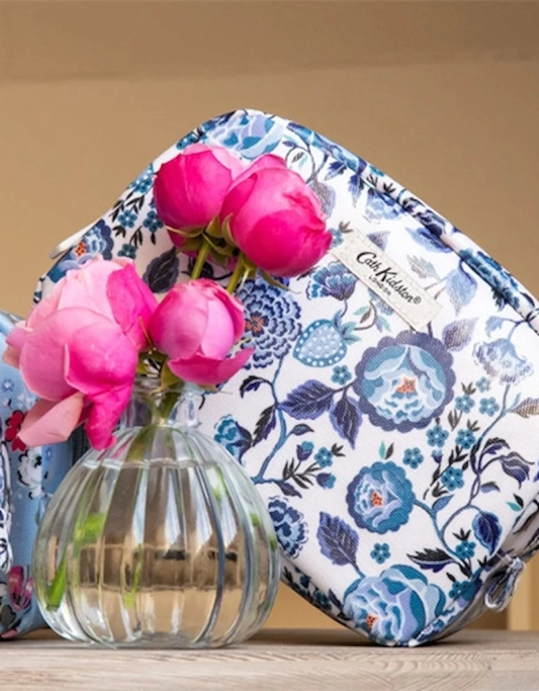 Make Up Bag with Mirror Navy Carnation