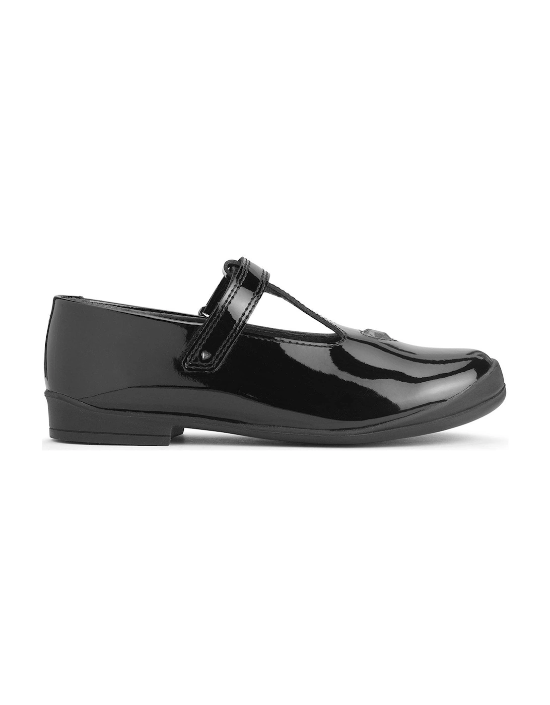 Spellbound Girls Black Patent Leather T Bar School Shoes, 2 of 1