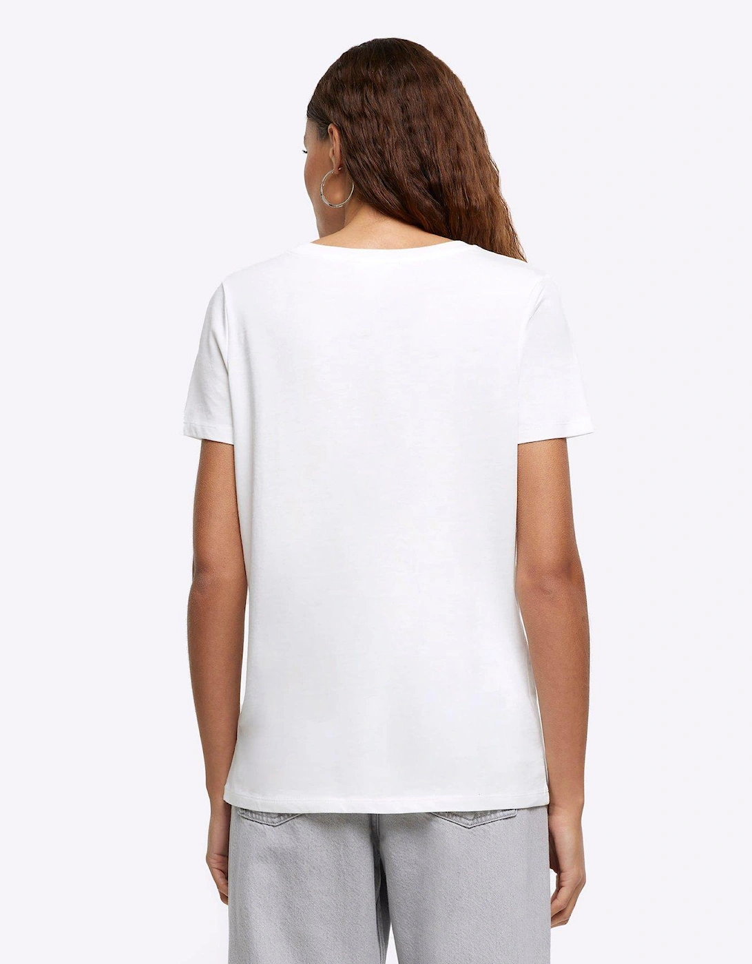 Fringe Diamante T-Shirt - White