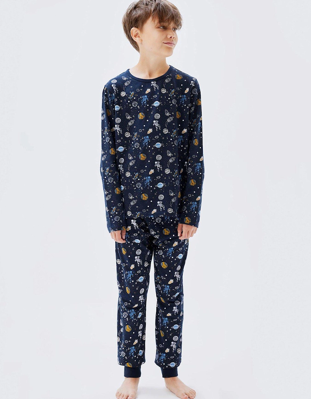 Boys Space Print Pyjamas - Dark Sapphire