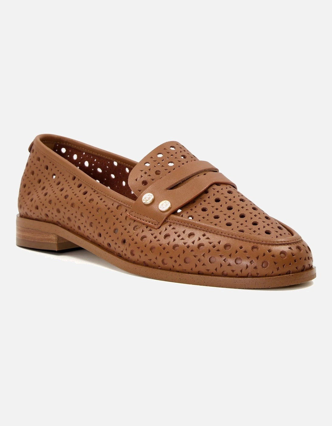Ladies Glimmered - Laser-Cut-Detail Penny Loafers, 7 of 6